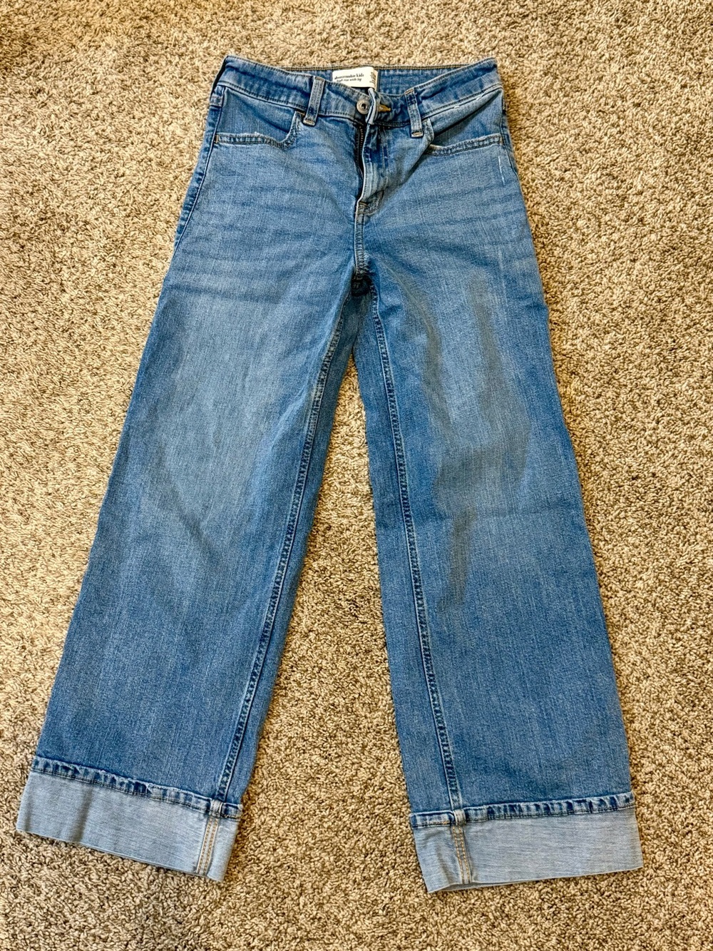 abercrombie kids Wide-Leg Light Blue Jeans 13-14 short